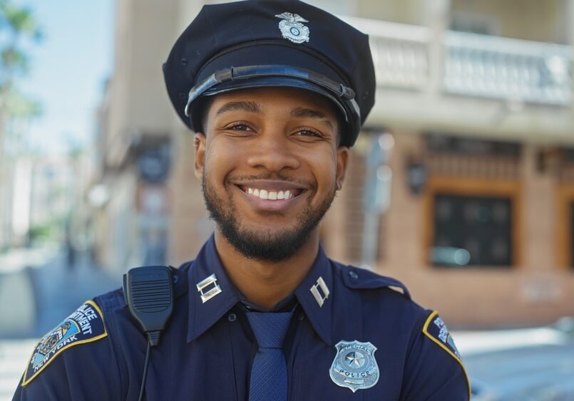 oficial de policía afroamericano African American police officer